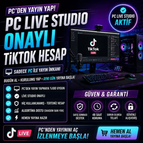 TİKTOK sadece Live studio açık HESAP TR
